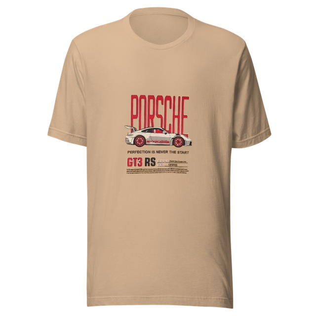 Beige Porsche GT3 RS Vintage Car Graphic Tee