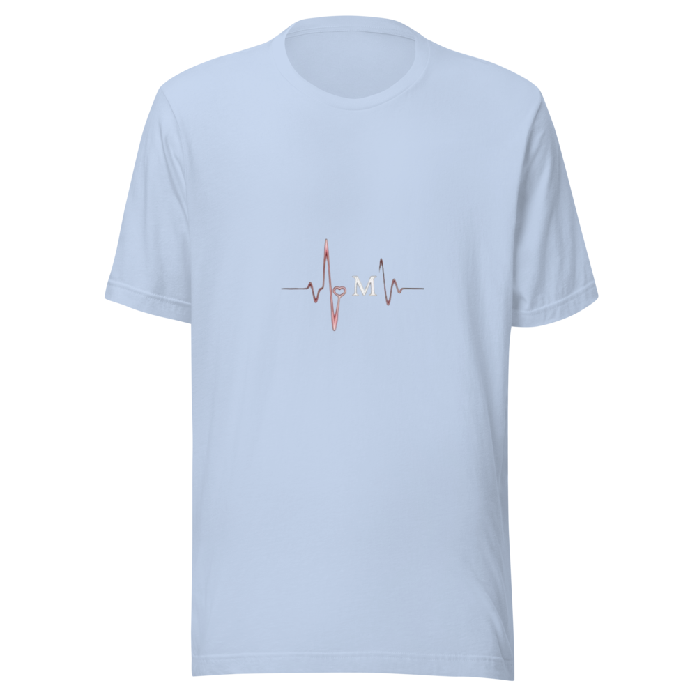 Light Blue Heartbeat Graphic Tee