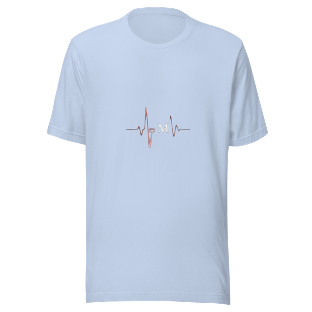 Light Blue Heartbeat Graphic Tee