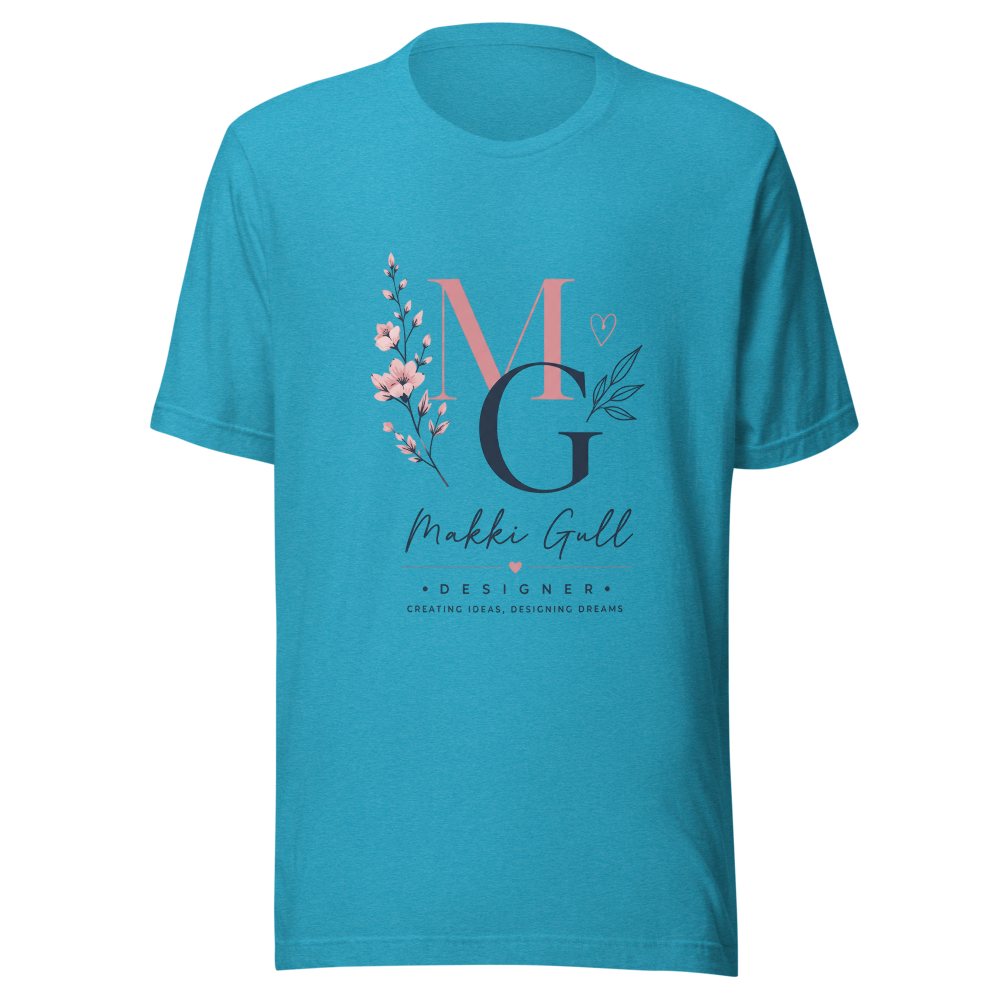 Teal Makki Gull Designer Floral Logo Tee