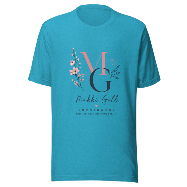 Teal Makki Gull Designer Floral Logo Tee