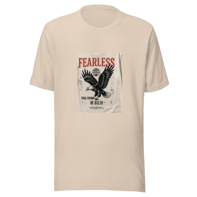 Beige Fearless Eagle Vintage Tee