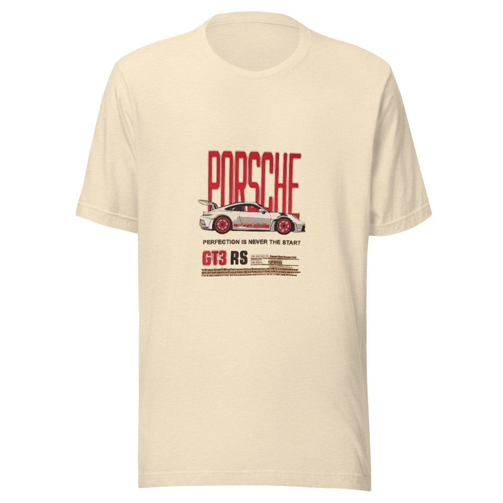 Cream Porsche GT3 RS Vintage Car Graphic Tee