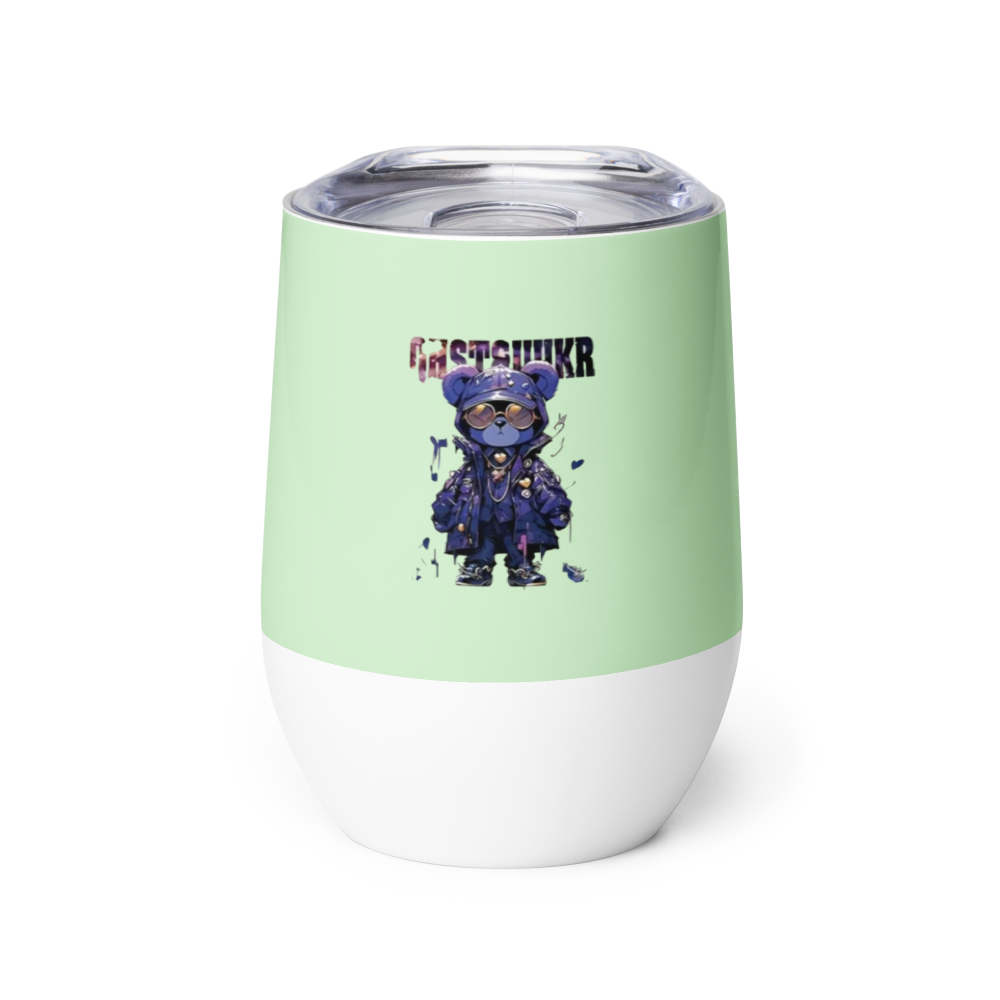 Street Bear Mint Wine Tumbler 12oz