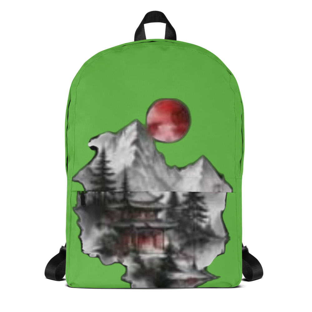 Green Mountain Temple Art Backpack