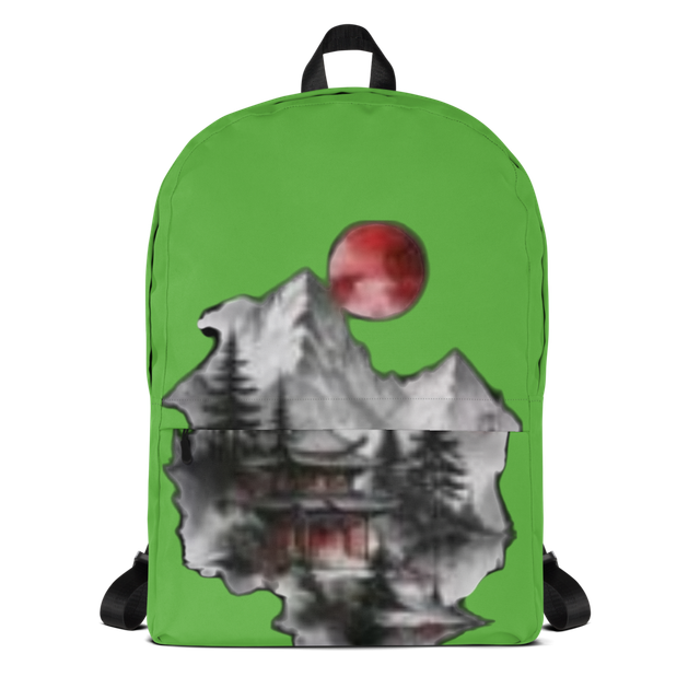 Green Mountain Temple Art Backpack