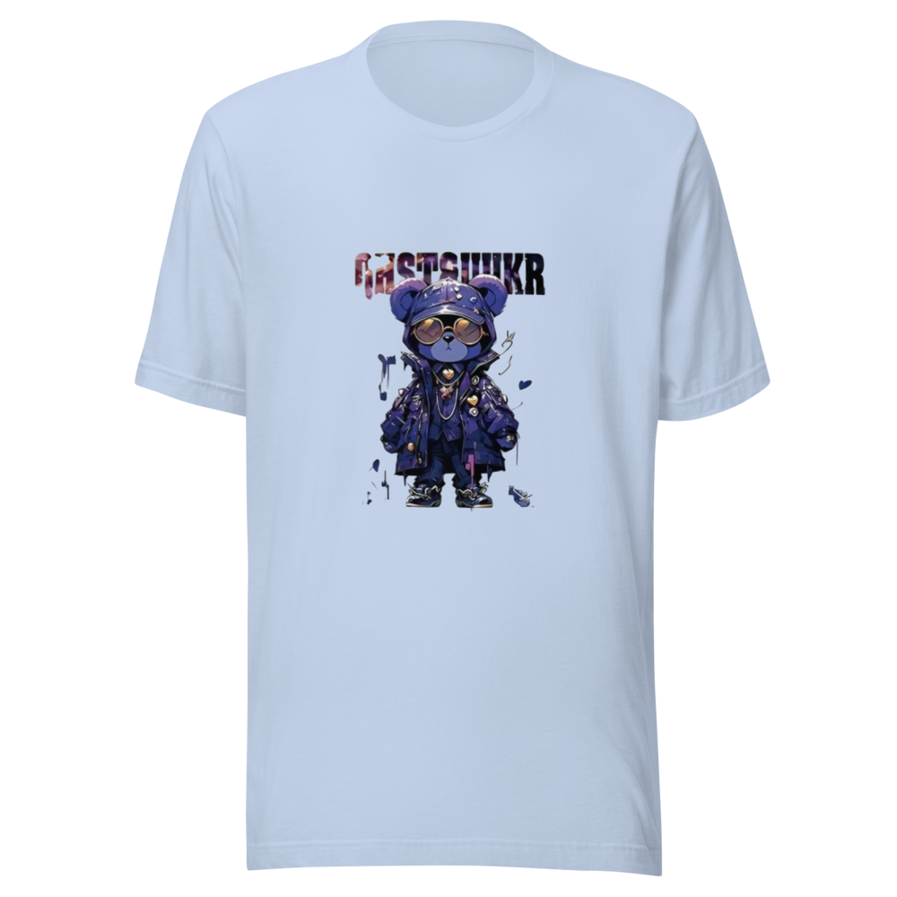 Light Blue Cyberpunk Bear Streetwear Tee