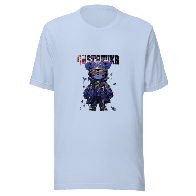 Light Blue Cyberpunk Bear Streetwear Tee