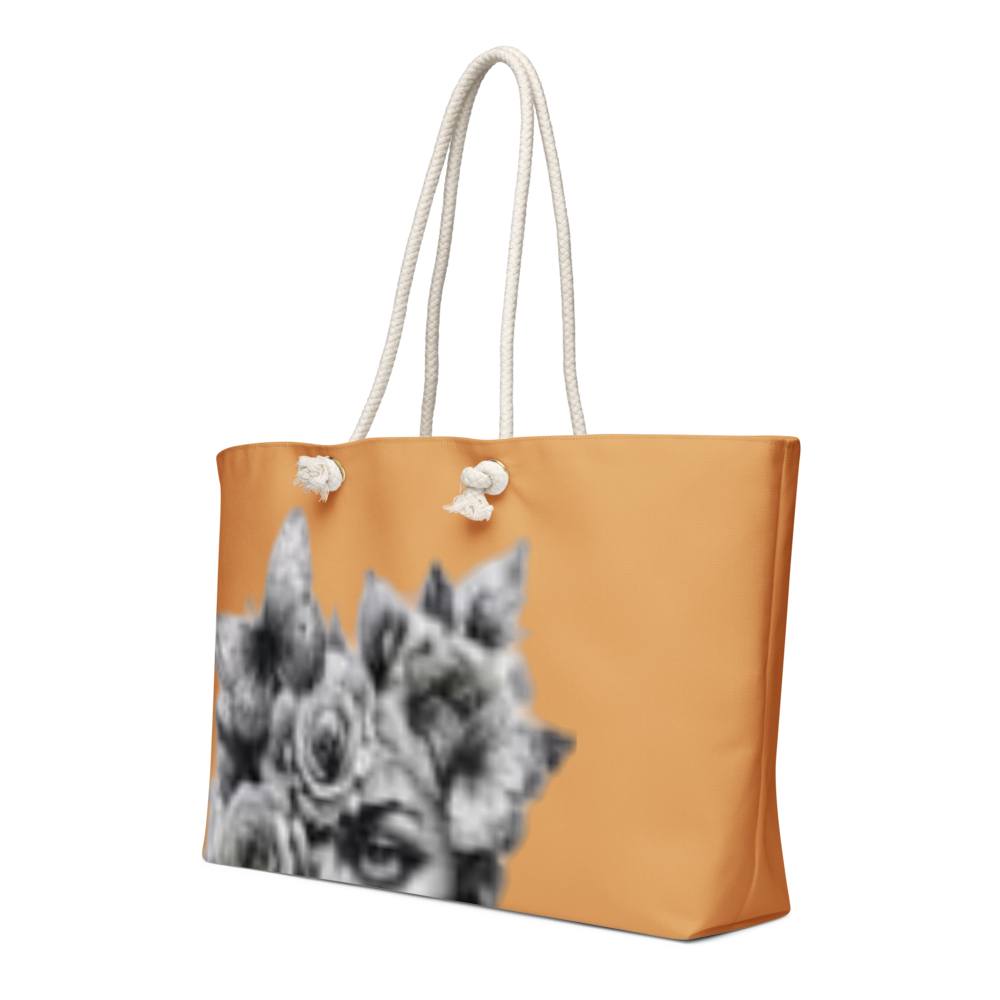 Gothic Floral Weekender Tote Bag - Mustard Yellow