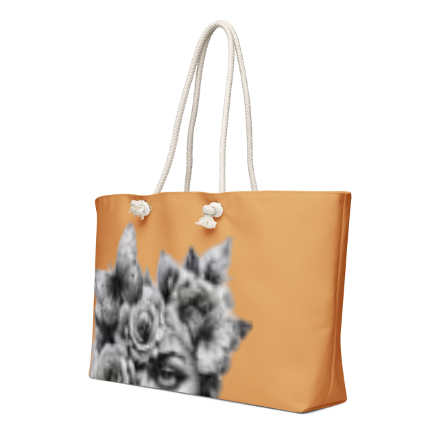 Gothic Floral Weekender Tote Bag - Mustard Yellow