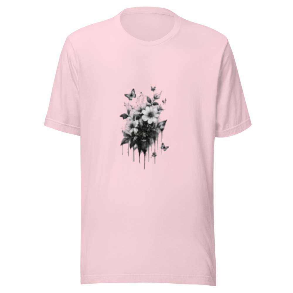 Light Pink Floral Drip Graphic Tee
