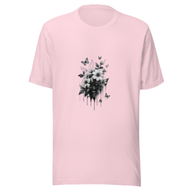 Light Pink Floral Drip Graphic Tee