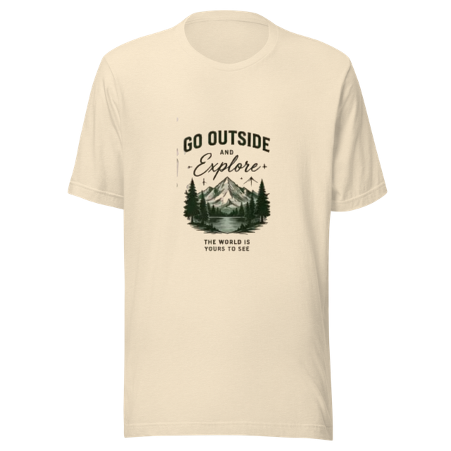 Cream Go Outside Explore Mountain Tee