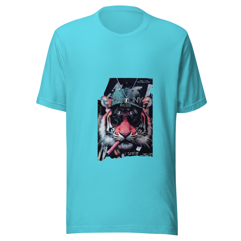 Turquoise Gangster Tiger Streetwear Tee