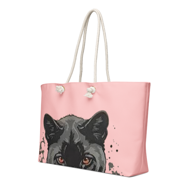 Cute Black Panther Weekender Tote Bag - Pink Canva
