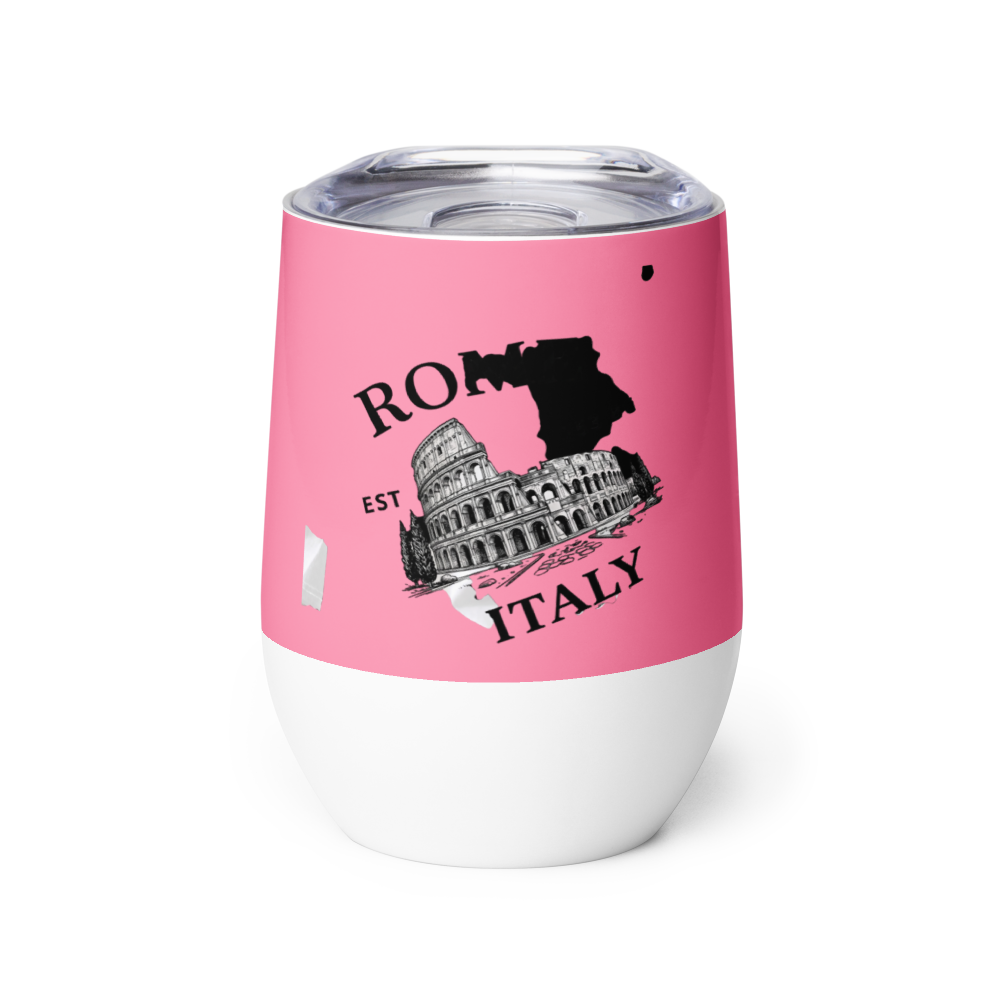 Rome Italy Pink Wine Tumbler | Stainless Steel Tum