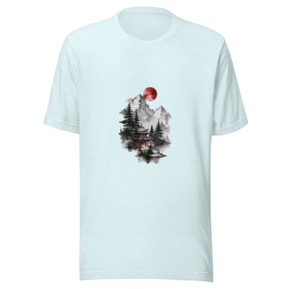 Mint Japanese Temple Landscape Tee