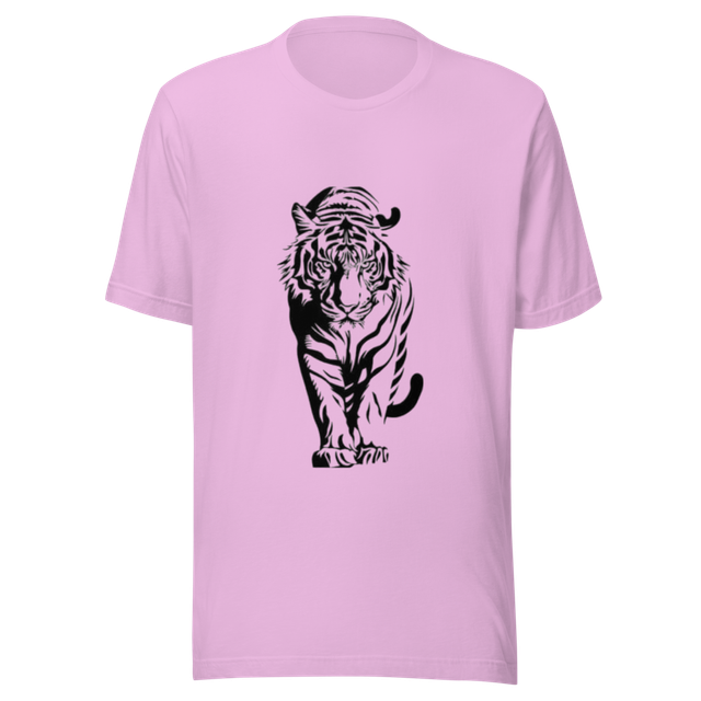 Light Pink Walking Tiger Graphic Tee