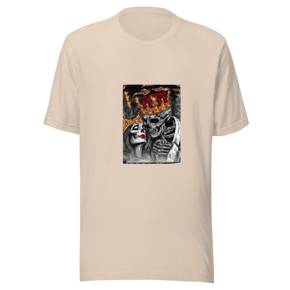 Beige Skull King Queen Gothic Tee