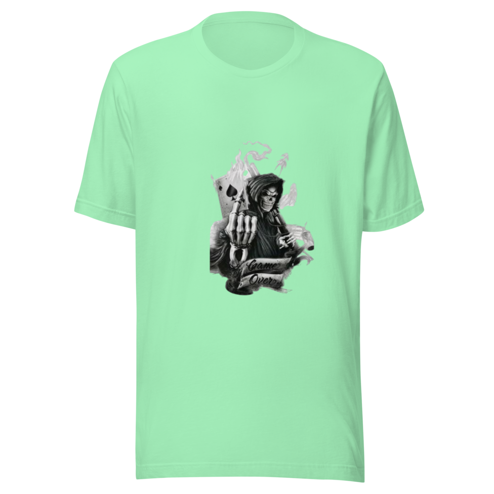 Mint Green Grim Reaper Poker Graphic Tee