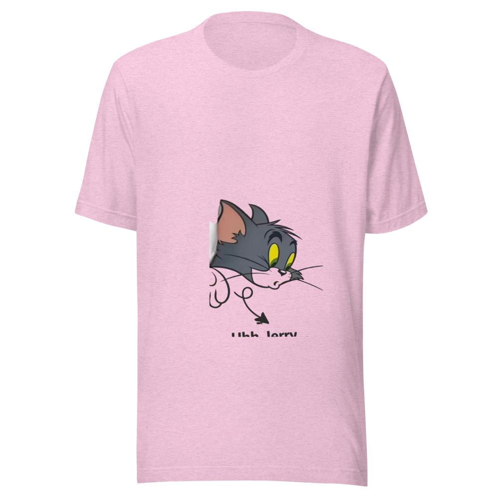 Pink Tom Cat Cartoon Graphic Tee