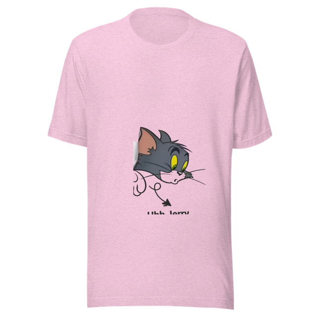 Pink Tom Cat Cartoon Graphic Tee