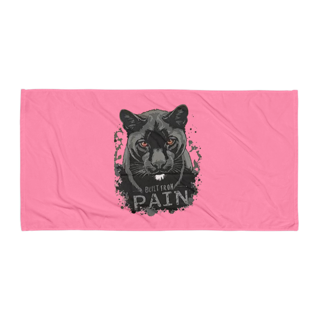 Pink Black Panther Built From Pain Towel
