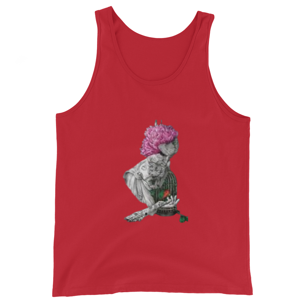 Red Pink Hair Cage Art Tank
