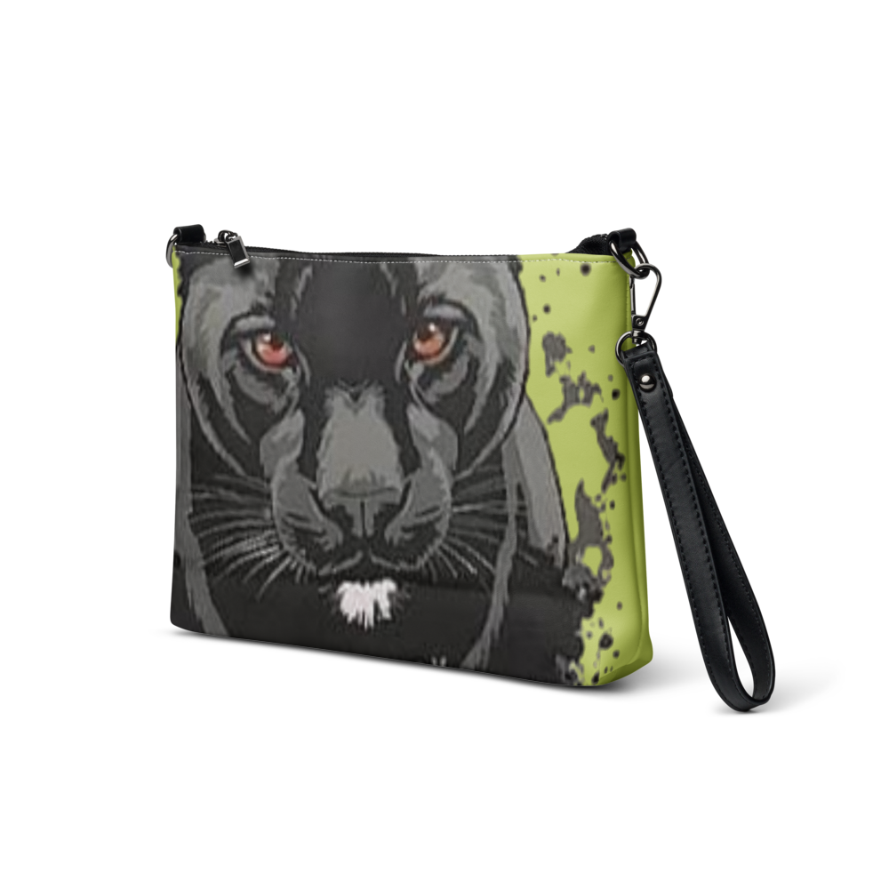Green Black Panther Crossbody Bag Purse