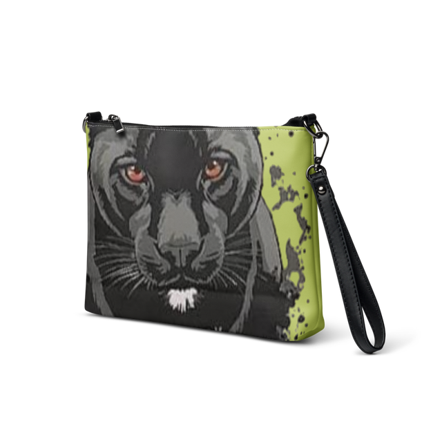 Green Black Panther Crossbody Bag Purse