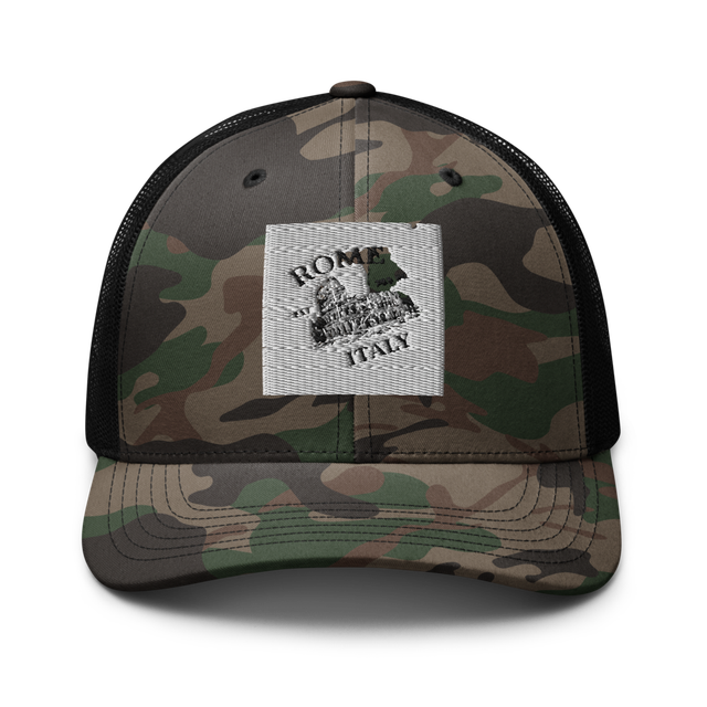 Rome Italy Camouflage Trucker Hat