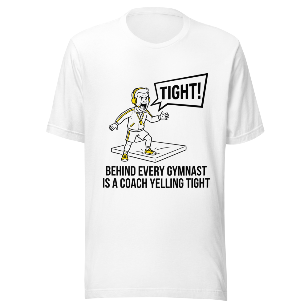 Coach Yelling Tight Gymnastics Tee