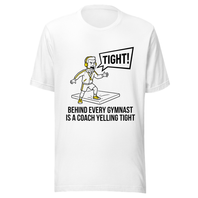 Coach Yelling Tight Gymnastics Tee