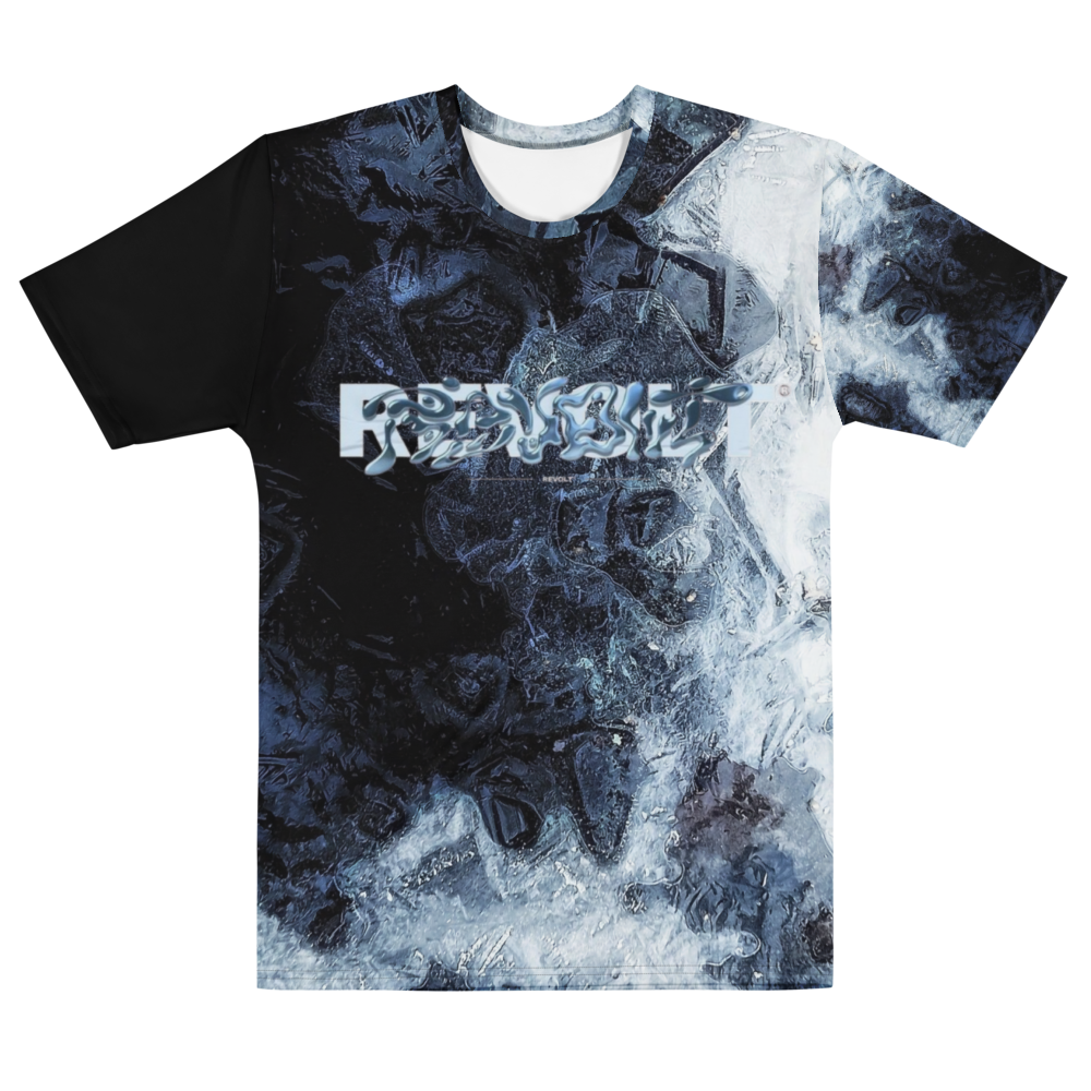 Blue Abstract Grunge Oversized Graphic T-Shirt