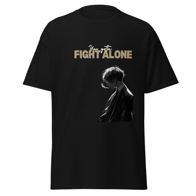 Fight Alone Noir Anime Graphic T-Shirt