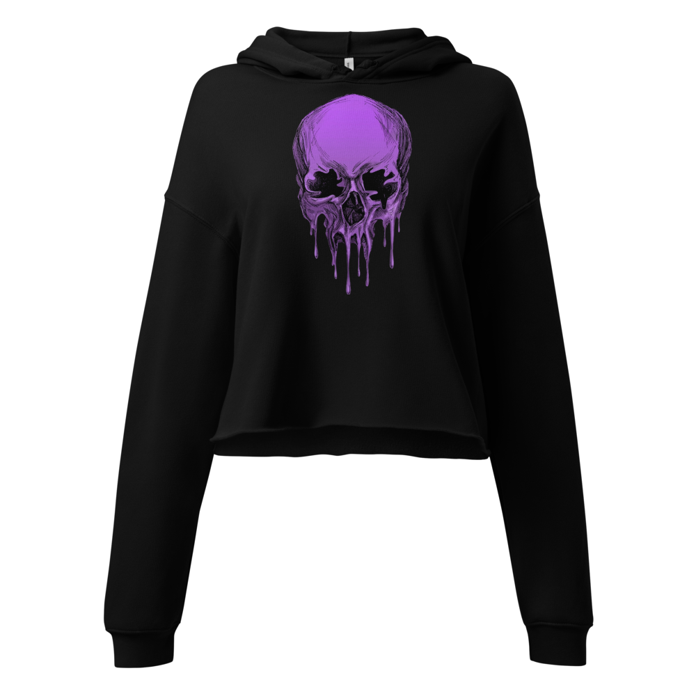 Gothic Drip Skull Aesthetic Crop Hoodie
