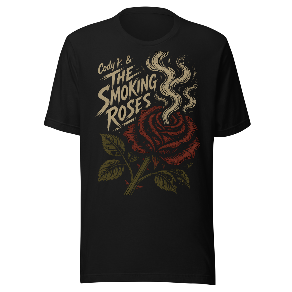 Smoking Roses Emblem Tee