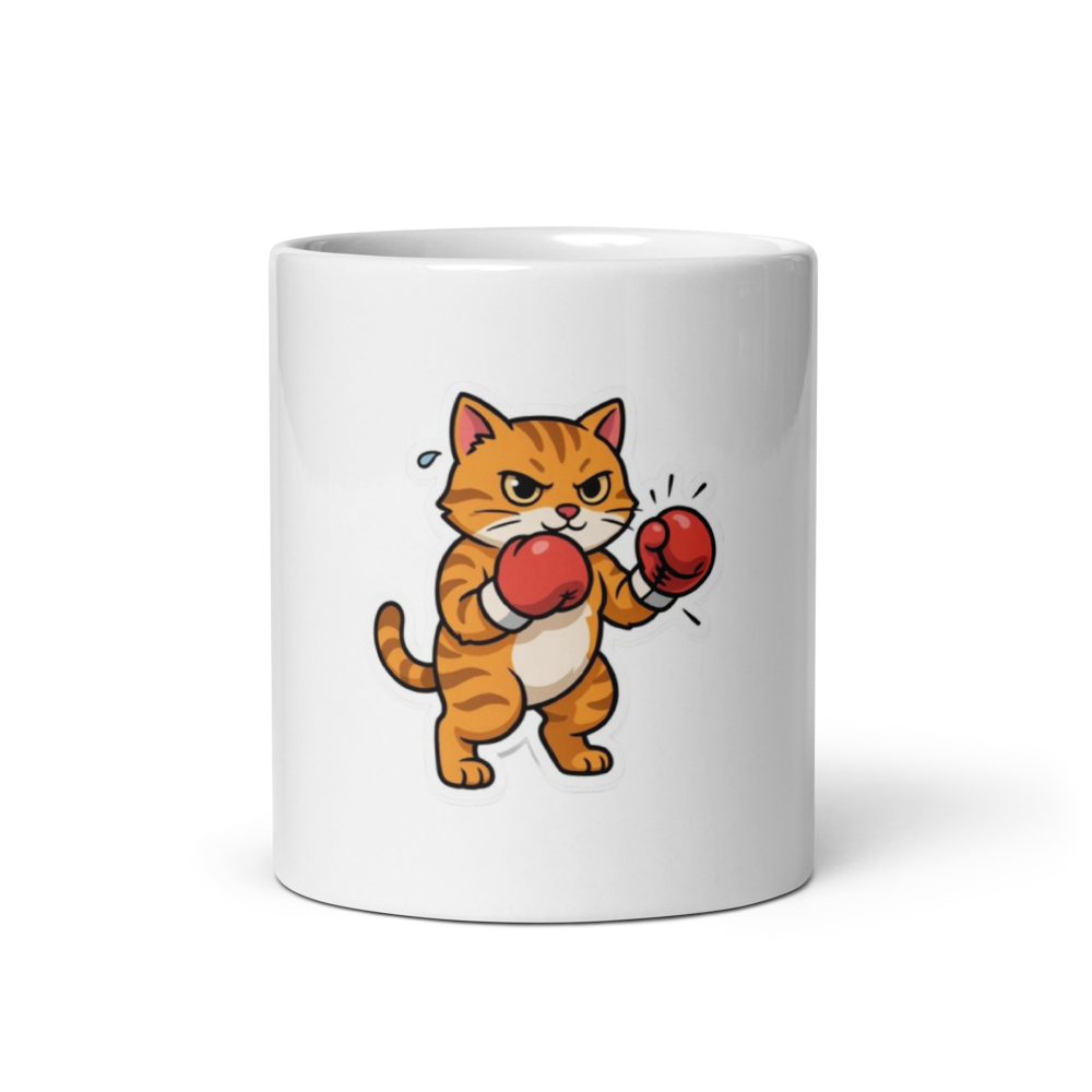 ute Cartoon Boxer Cat Coffee Mug