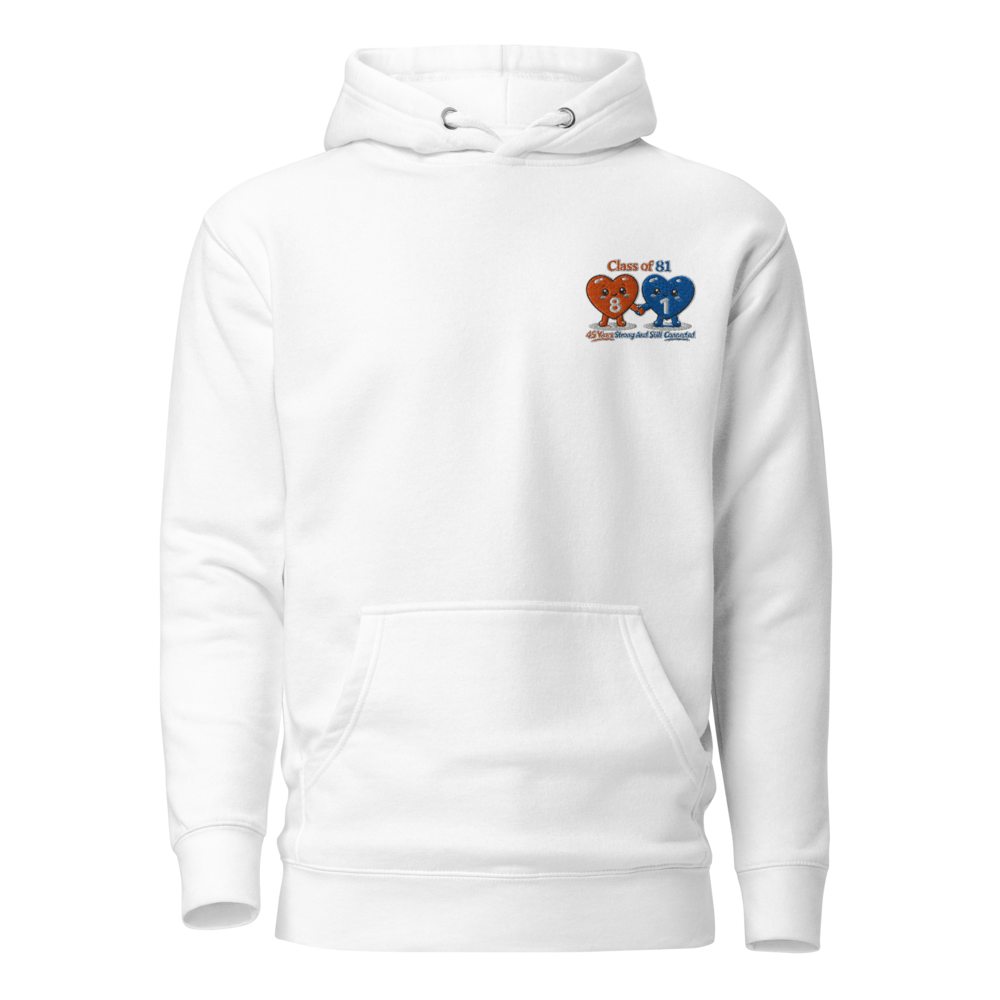 45th Reunion Hoodie with Hearts over your Heart