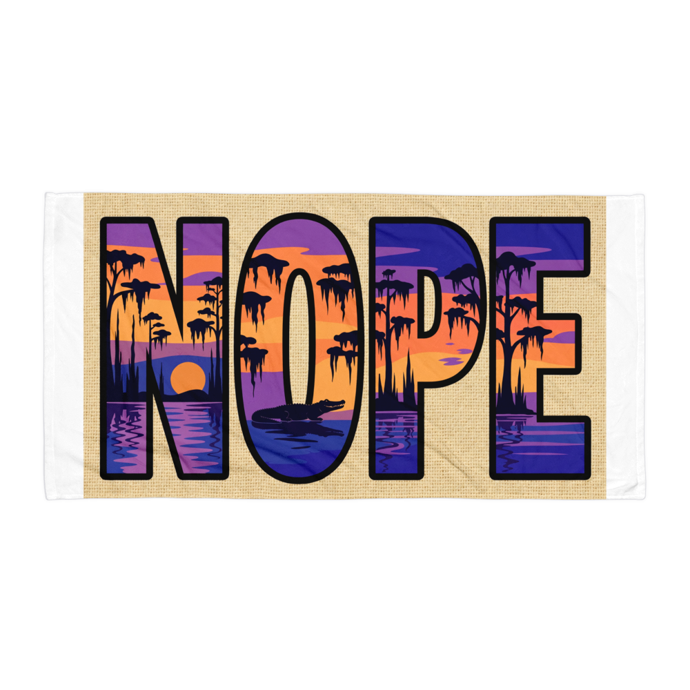 Nope Bayou Sunset Beach Towel