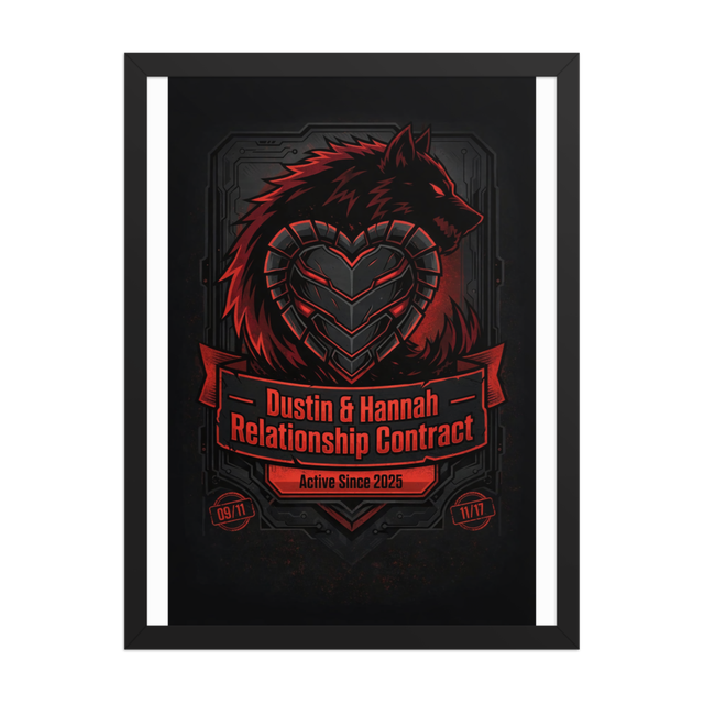 Dustin & Hannah Relationship Contract Poster