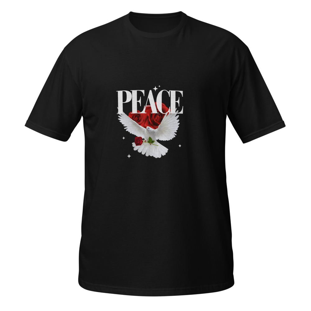 Peace Dove and Rose Graphic T-Shirt