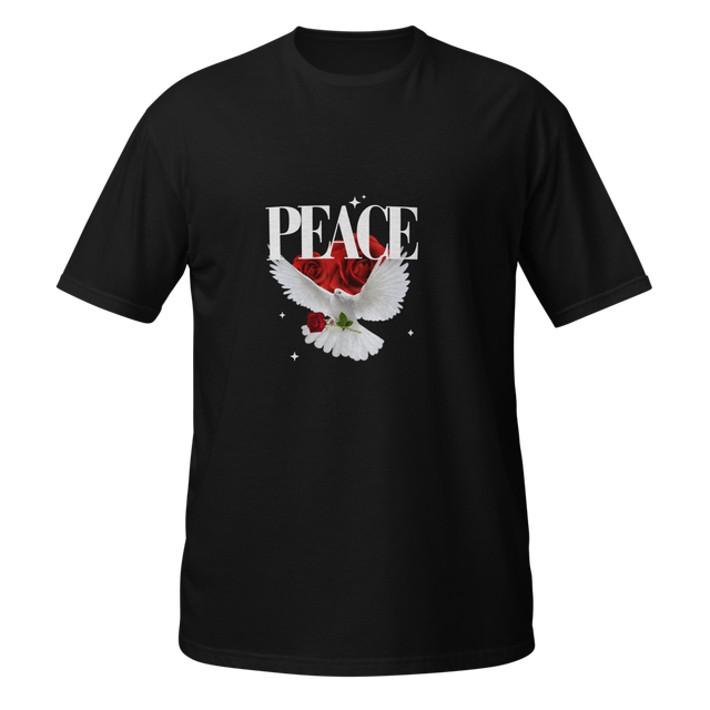 Peace Dove and Rose Graphic T-Shirt
