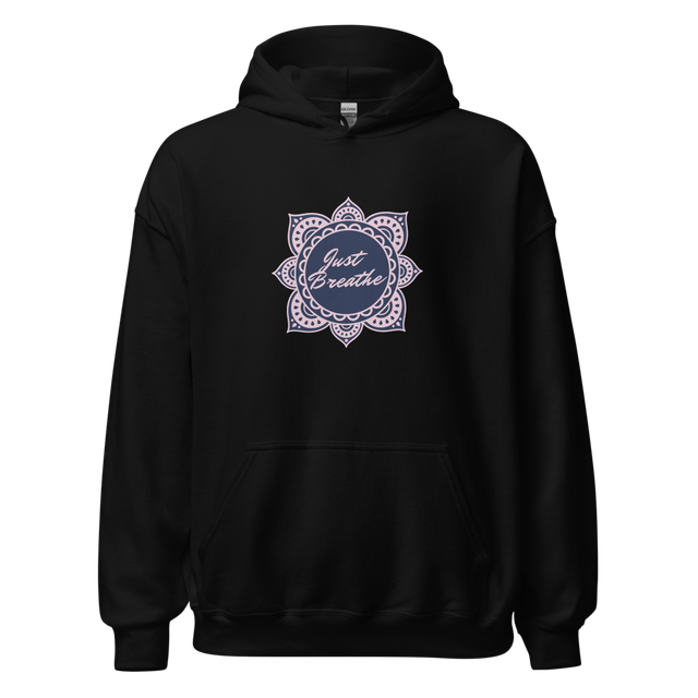 Just Breathe Hoodie-Color Black