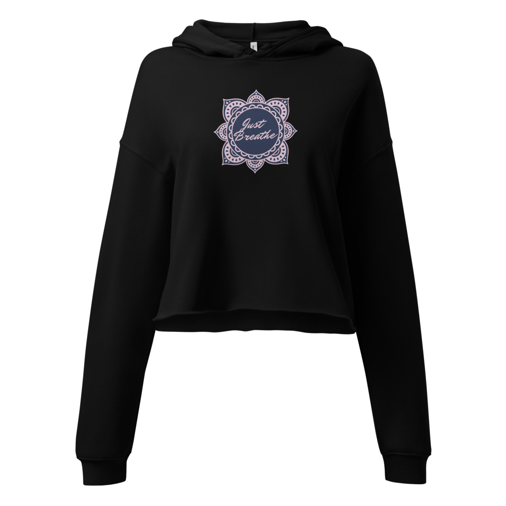Womens Cropped Just Breathe Hoodie