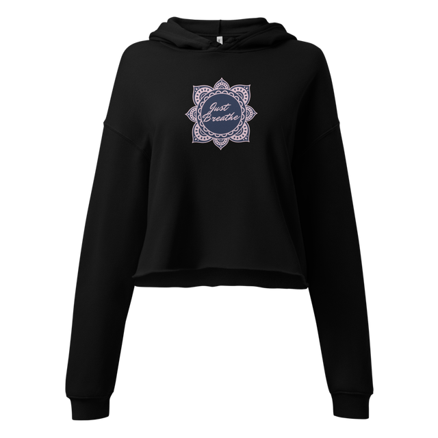 Womens Cropped Just Breathe Hoodie