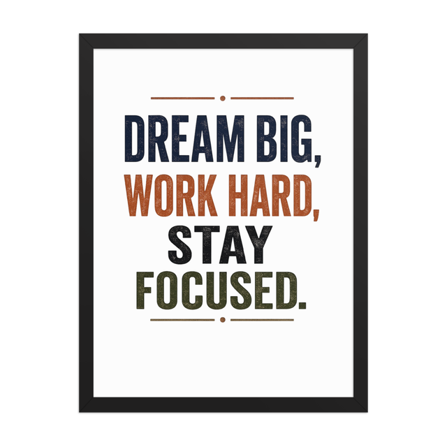 Dream Big Work Hard Stay Focused Vintage Motivatio