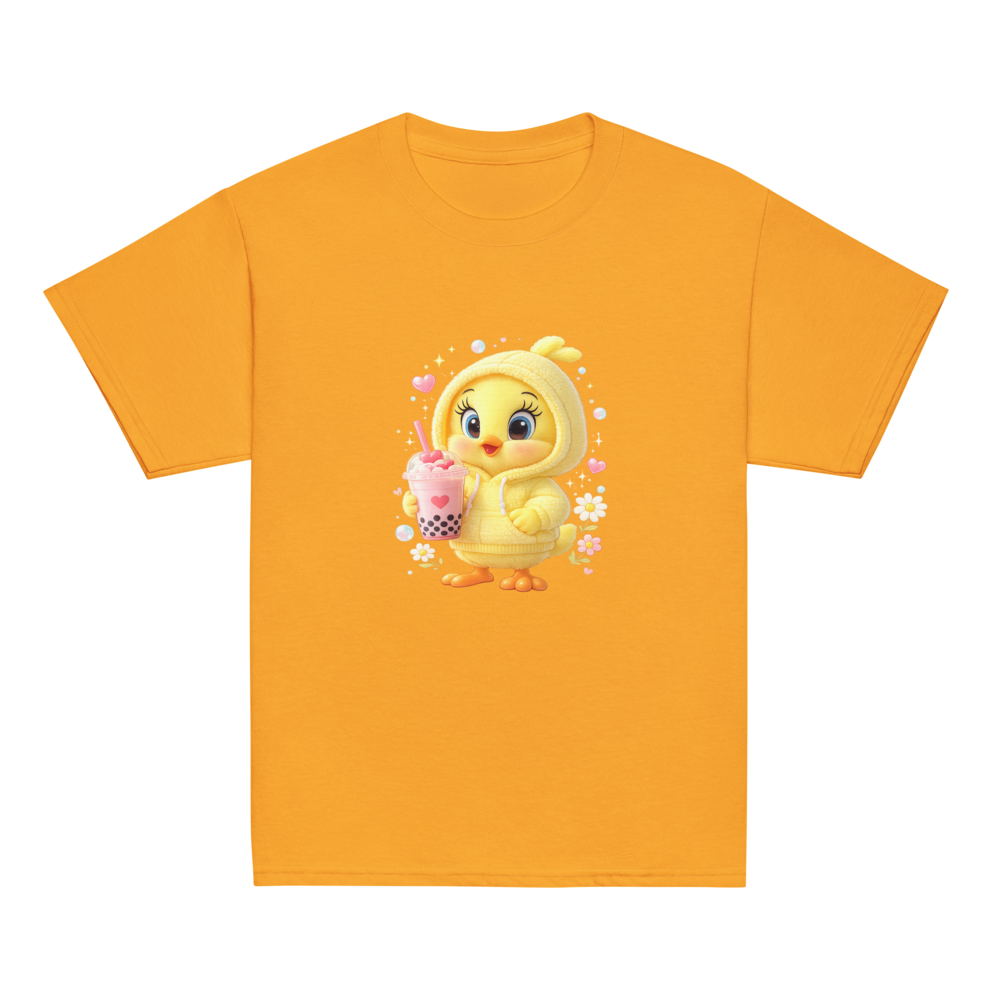 Cute Baby Chick Bubble Tea T-Shirt | Kawaii Yellow