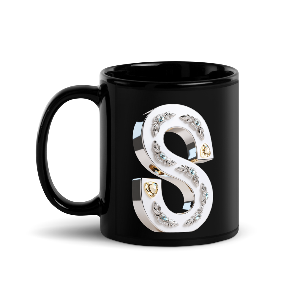 Silver & Gold Letter S Luxury Coffee Mug