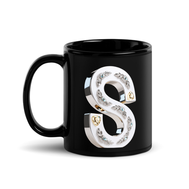 Silver & Gold Letter S Luxury Coffee Mug